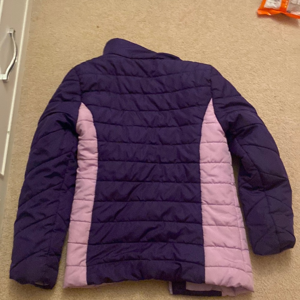 Light and dark purple puffer jacket